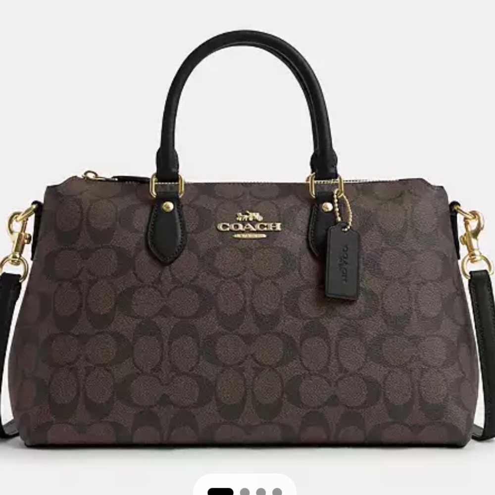 EUC Coach Lg. Georgia handbag*dk brown/black
